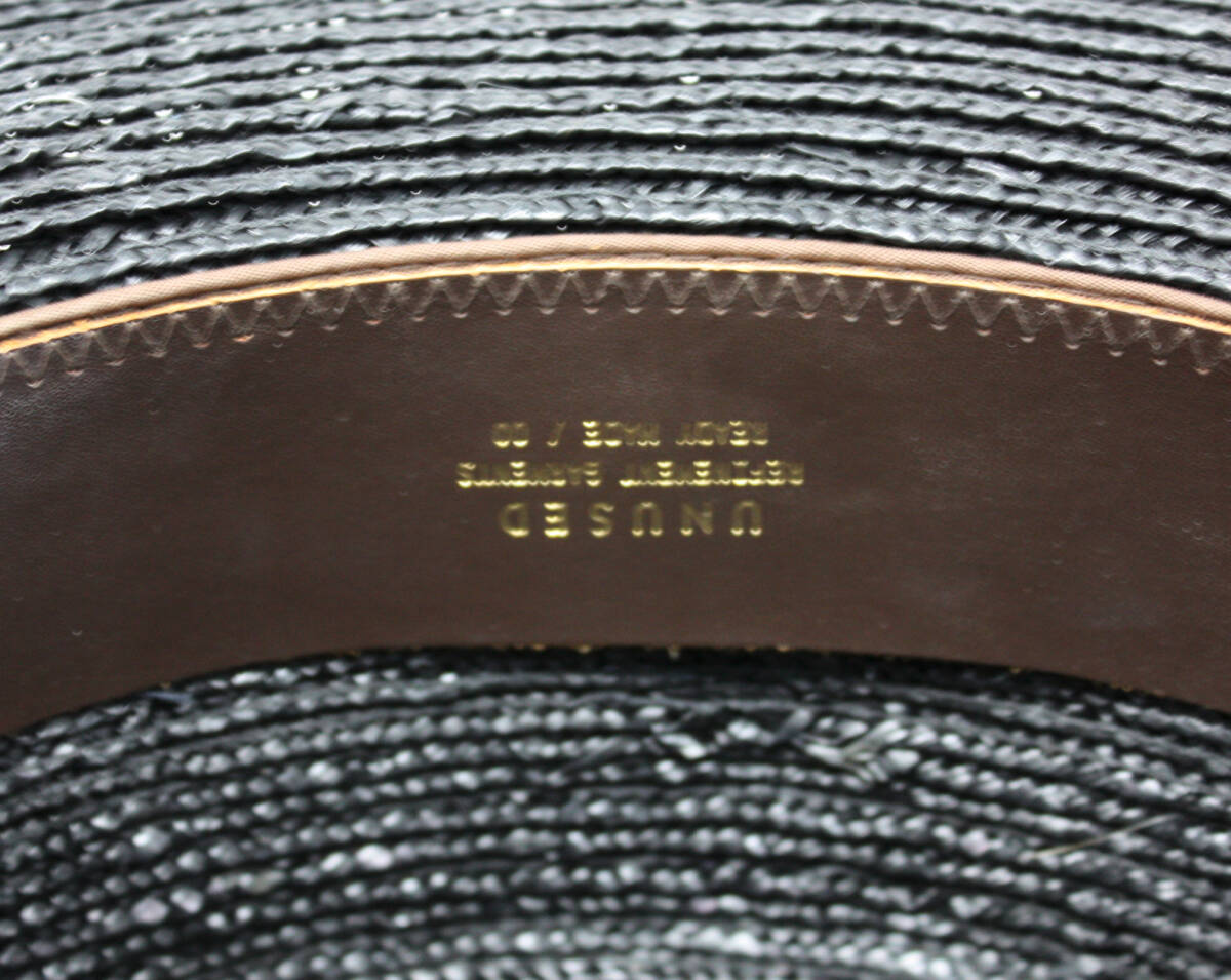 UNUSED アンユーズド Blade ribbon hat ブレードリボンハット ストローハット カンカン帽 00(57.0cm)_画像5