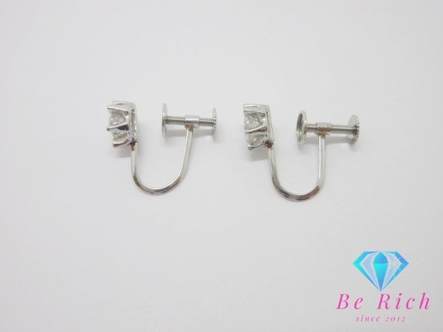 Pt900 プラチナ ダイヤモンド 0.55ct 付 デザイン イヤリング 宝石 ジュエリー アクセサリー 【中古】【送料無料】th10054
