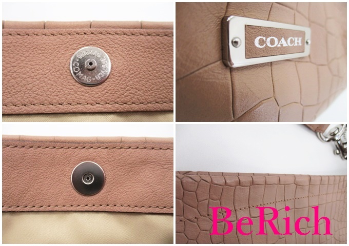  Coach COACH one shoulder bag F26122eiva Lee horn balk Logo type pushed . beige leather Logo handbag bag [ used ] bk8090