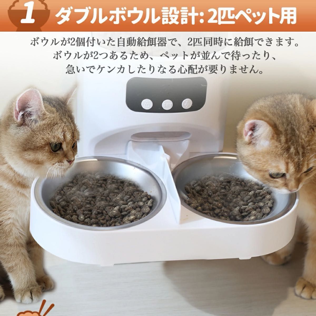 多頭飼い給餌器 餌やり器 4L wifi 録音可 スマホ操作 清潔  定時定量 犬 猫