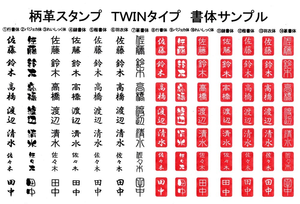 『柄革にオリジナルスタンプ製作します・TWINタイプ』　Ｒ6-02-1_画像4