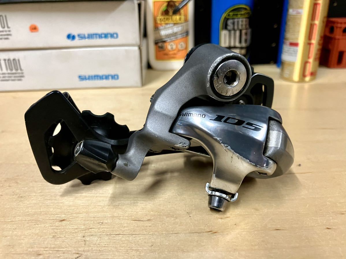 中古 SHIMANO 3×10s フラットバー コンポセット 105 (5700) フロントトリプル シマノ FC-5703 SL-R770 分解清掃 動作確認済 リカンベント_RD-5700 GS 分解清掃済です。