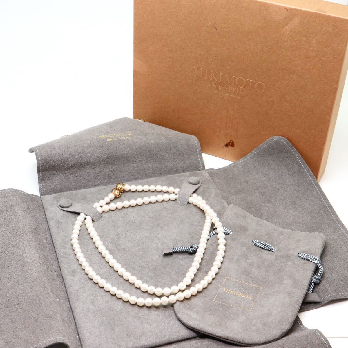 MIKIMOTO(ミキモト)箱付き!!《アコヤ本真珠ロングネックレス》F 約6.0-6.5mm珠 約46.0g 約78.5cm pearl necklace jewelry EB0/EG0の画像1