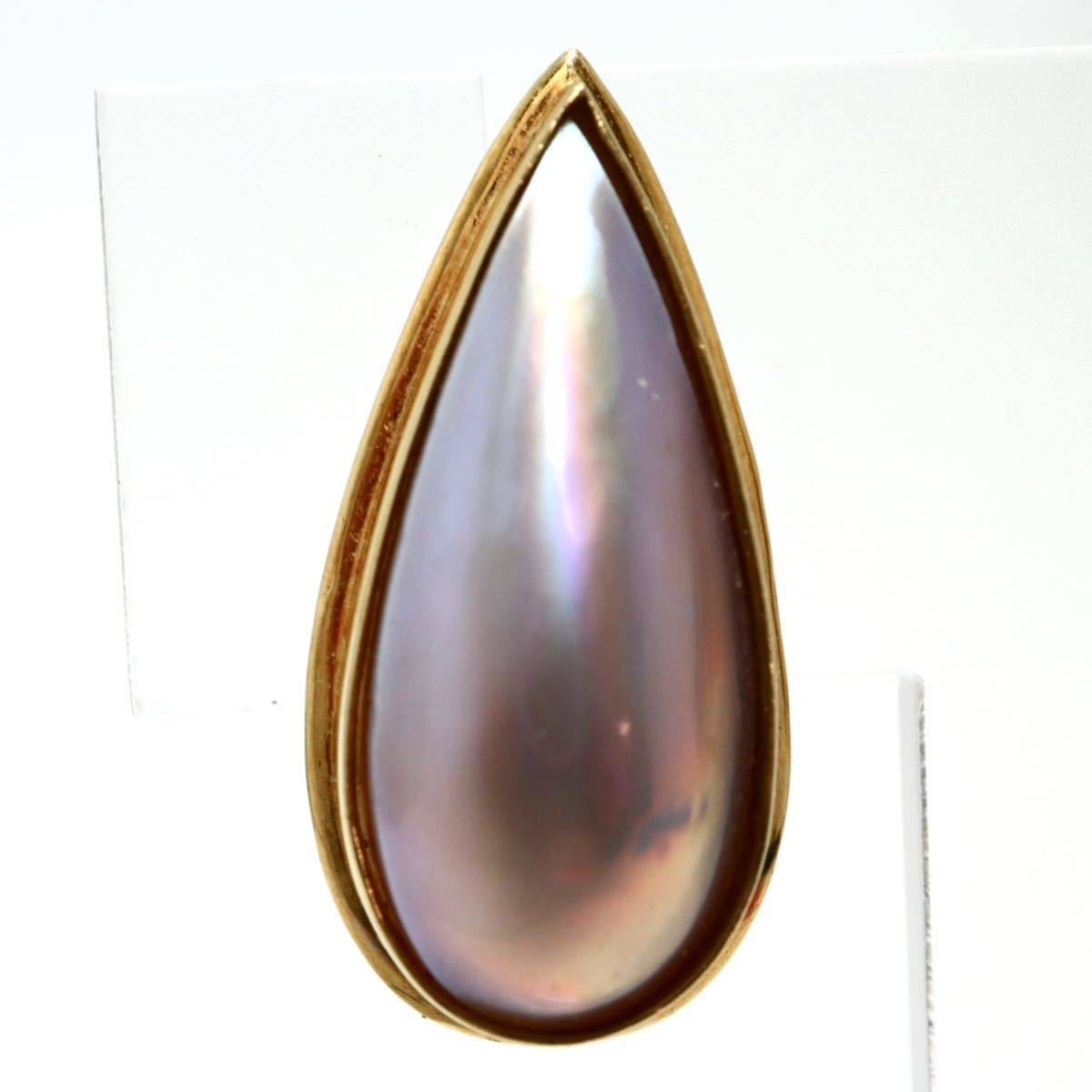 《K18(750) マベパールイヤリング》F 約7.1g パール pearl ジュエリー earring jewelry ☆_画像4