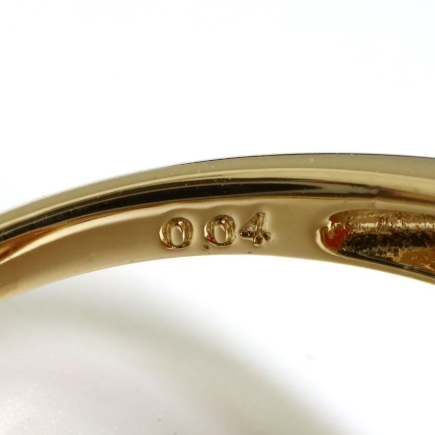 TASAKI(田崎真珠)《ストーンカメオ/天然ダイヤモンドリング》F 6.9g 10.5号 0.04ct diamond pearl ring 指輪 jewelry EE2_画像7