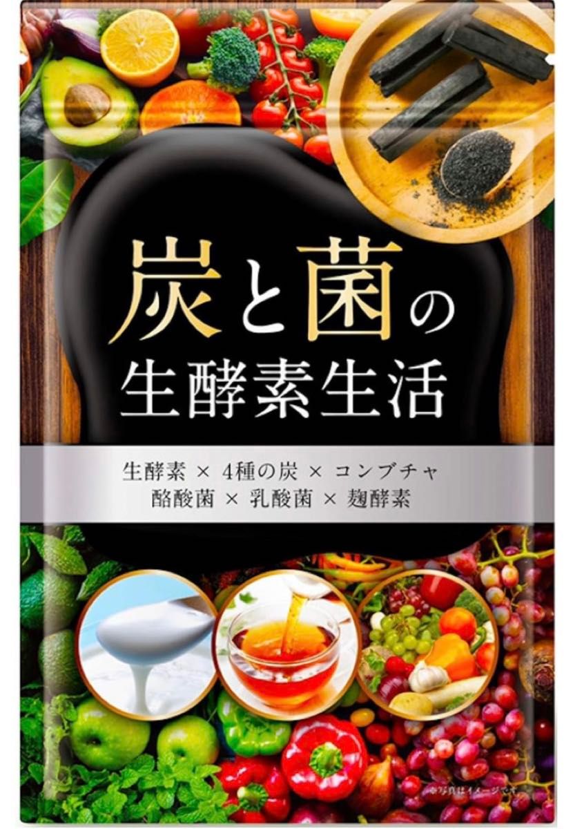 【5ヶ月分】炭と菌の生酵素生活 生酵素 コンブチャ 小粒 4種の炭 腸内フローラ改善 サプリメント サプリ