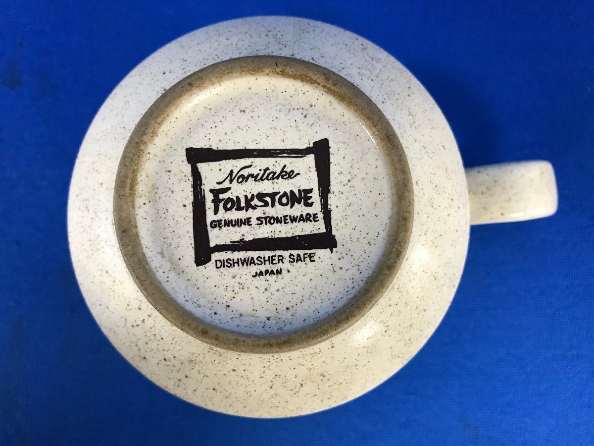 ★４２―０１９★洋食器　Noritake FOLK STONE/ノリタケ フォークストーン カップ＆ソーサー 4客 昭和レトロ ビンテージ アンティーク[80]_画像7