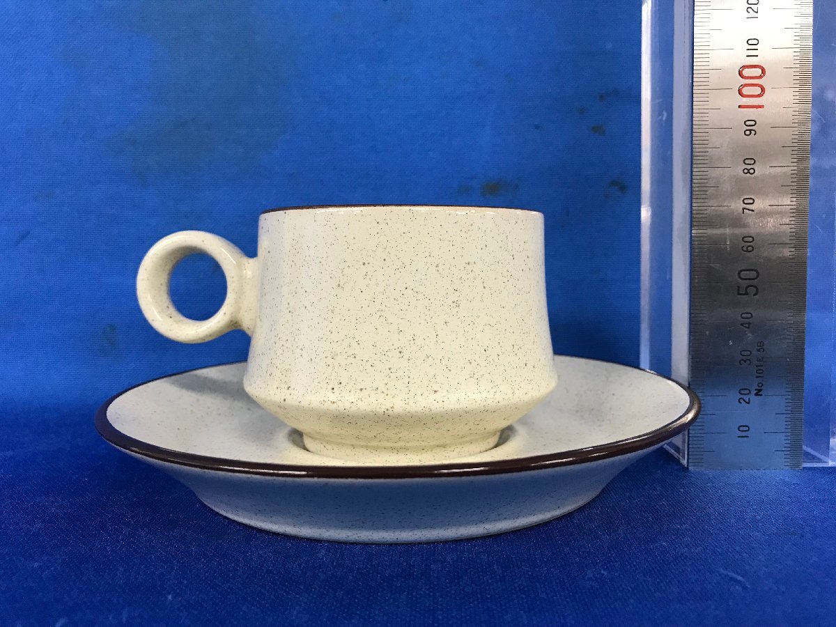 ★４２―０１９★洋食器　Noritake FOLK STONE/ノリタケ フォークストーン カップ＆ソーサー 4客 昭和レトロ ビンテージ アンティーク[80]_画像10