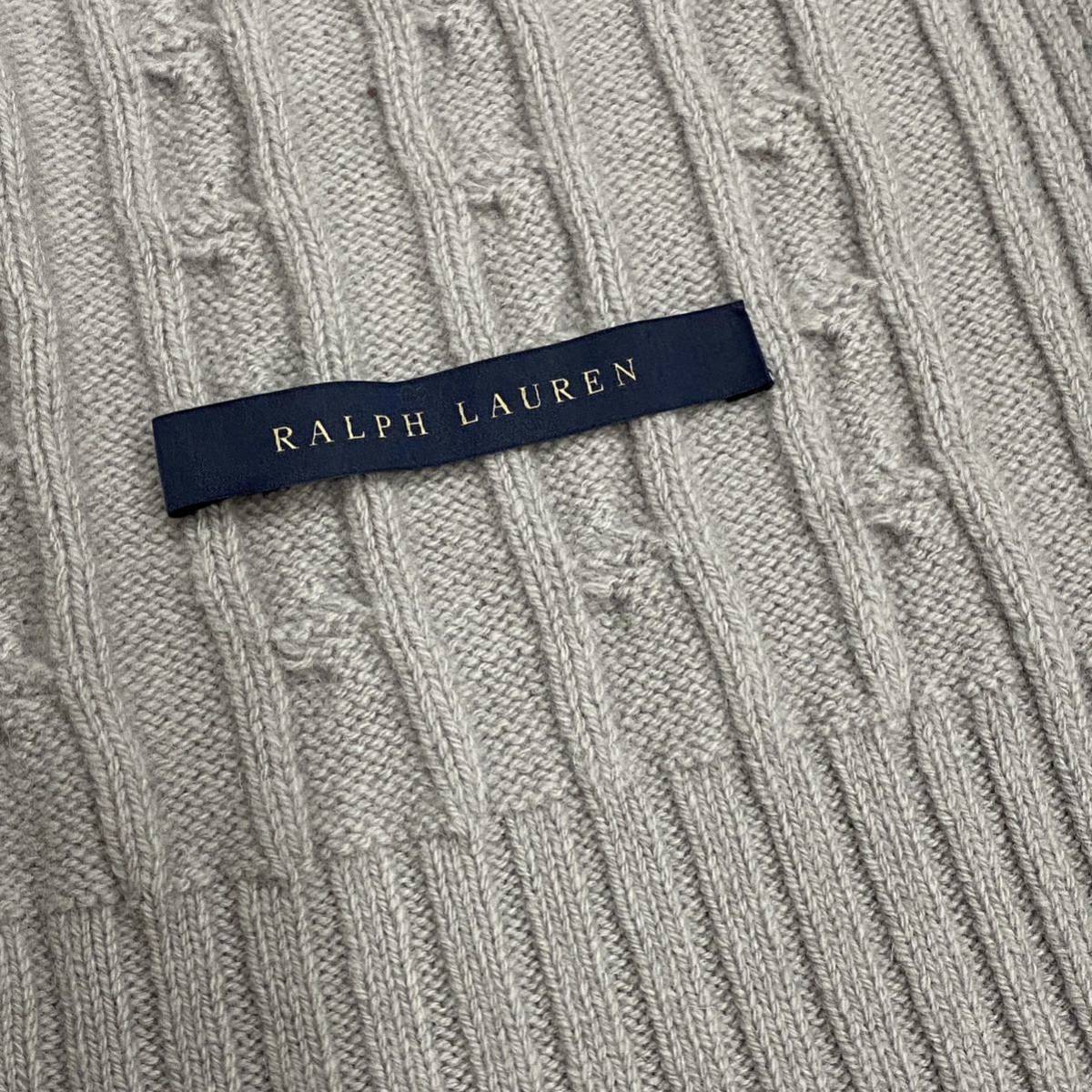 RALPH LAUREN　ラルフローレン 肘掛け？　毛布？　カシミヤ混　グレー　no.124_画像3