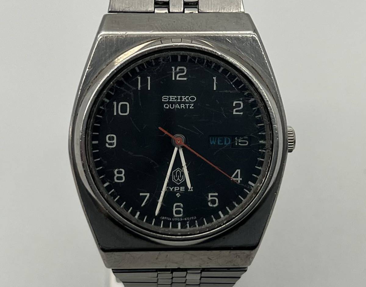 B28KI6 稼働品 SEIKO セイコー TYPEⅡ タイプ2 0903-6000 QZ デイデイト クオーツ 電池交換済み_画像1