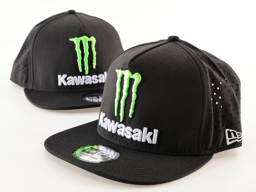 Kawasaki　MONSTER メッシュ　フラットピーク　CAP　黒