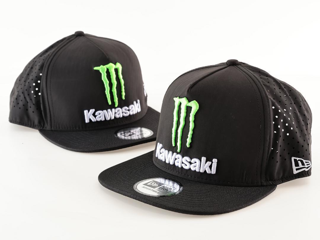 Kawasaki　MONSTER メッシュ　フラットピーク　CAP　黒