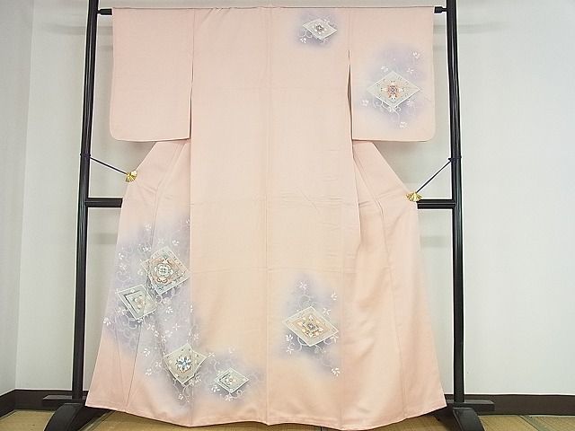 平和屋2■訪問着 花唐草菱文 暈し染め 逸品 sf2032の画像1