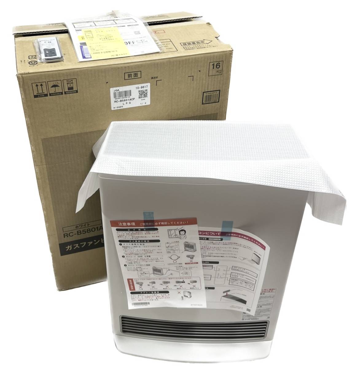 ☆ 未使用品 Rinnai リンナイ ガスファンヒーター Wiz RC-B5801ACP ホワイト LPガス_画像1