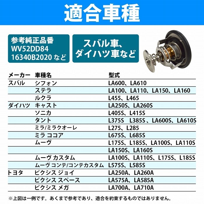 サーモスタット トヨタ ピクシス ジョイ LA250 LA260 サーモスタッド WV52DD84 16340-B2020 16340B2020_画像6