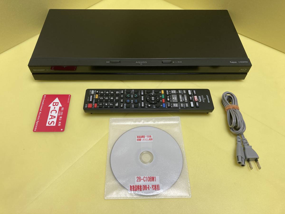 SHARP シャープ BDレコーダー 2B-C10BW1 2番組同時録画 HDDは交換新古品1TB(使用時間0h/3回) 整備済完全動作品(1ヶ月保証)_画像1