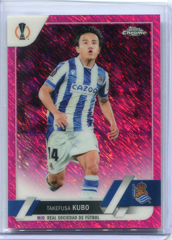 2022-23 Topps Chrome UEFA Club Competitions Pink Shimmer Refractor 112 Takefusa Kubo 久保建英 250枚限定_画像1