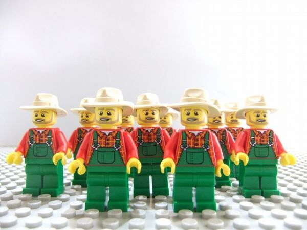 LL28　レゴ　ミニフィグ　農夫・ハット　10個セット　新品未使用　LEGO社純正品_画像1