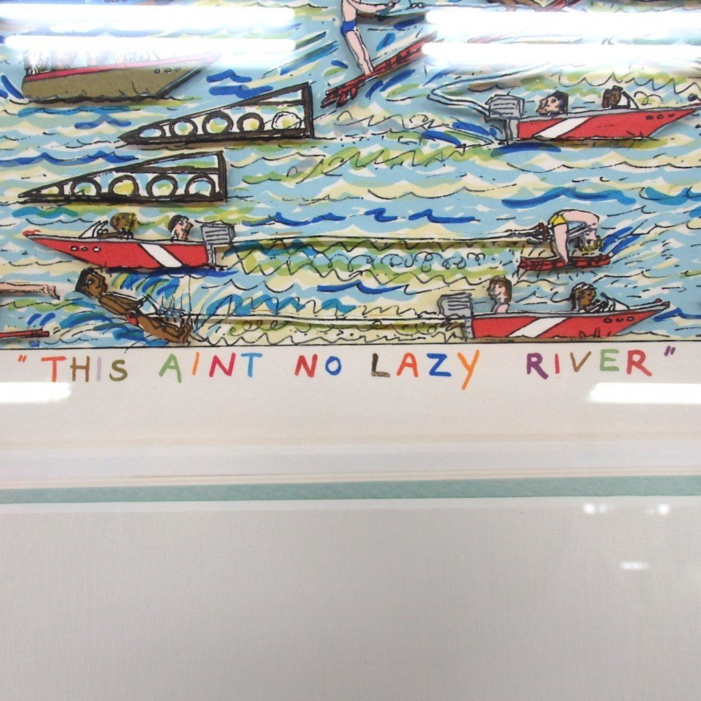 1円～ JAMES RIZZI ジェームス・リジィ「THIS AINT NO LAZY RIVER」3Dシルクスクリーン 額装 ※同梱不可 y127-2415461【Y商品】_画像5