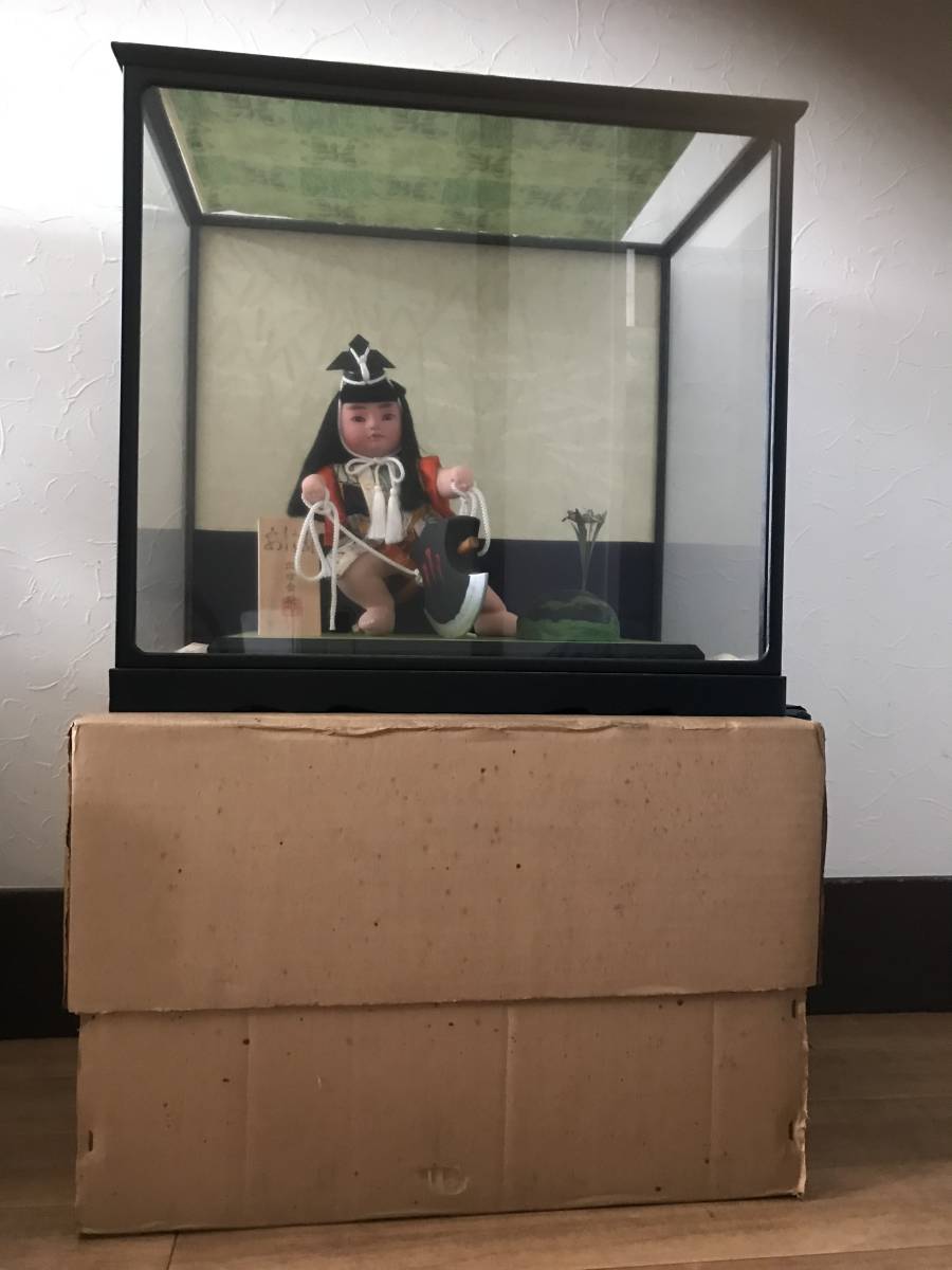 日本人形 出世金時 五月人形」 ガラスケース付
