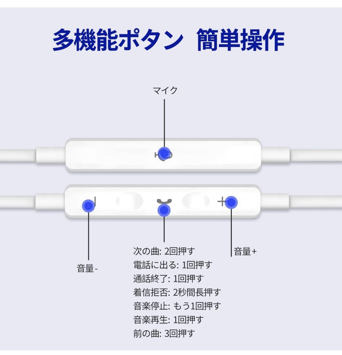 【最新版MFi認証品】iPhone イヤホンイヤホン 有線イヤホン lightningイヤホン iphone用イヤホン_画像2