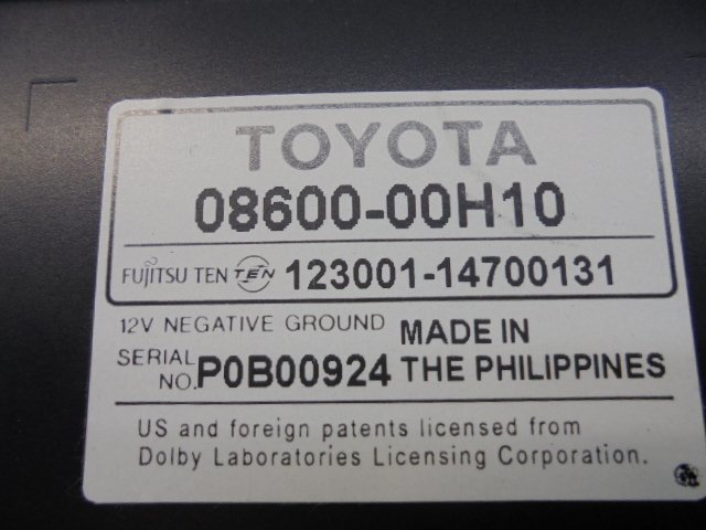 4FB6104 ML4)) トヨタ ポルテ NNP11 後期型 150r 純正 CD/MDオーディオデッキ　09600-00H10_画像2