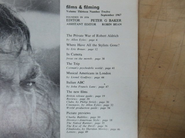 ◇K7645 雑誌-18「films and filming 1967年9月 Volume 13 No.12」フランク・シナトラ など 映画雑誌　_画像2