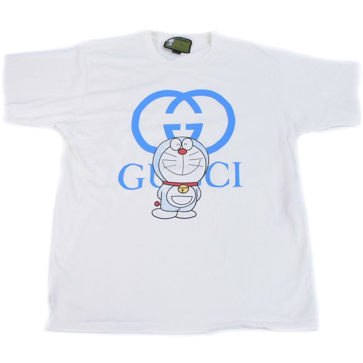 本物 グッチ GUCCI ドラえもん コラボ Tシャツ カットソー トップス M コットン ホワイト ブルー_画像1