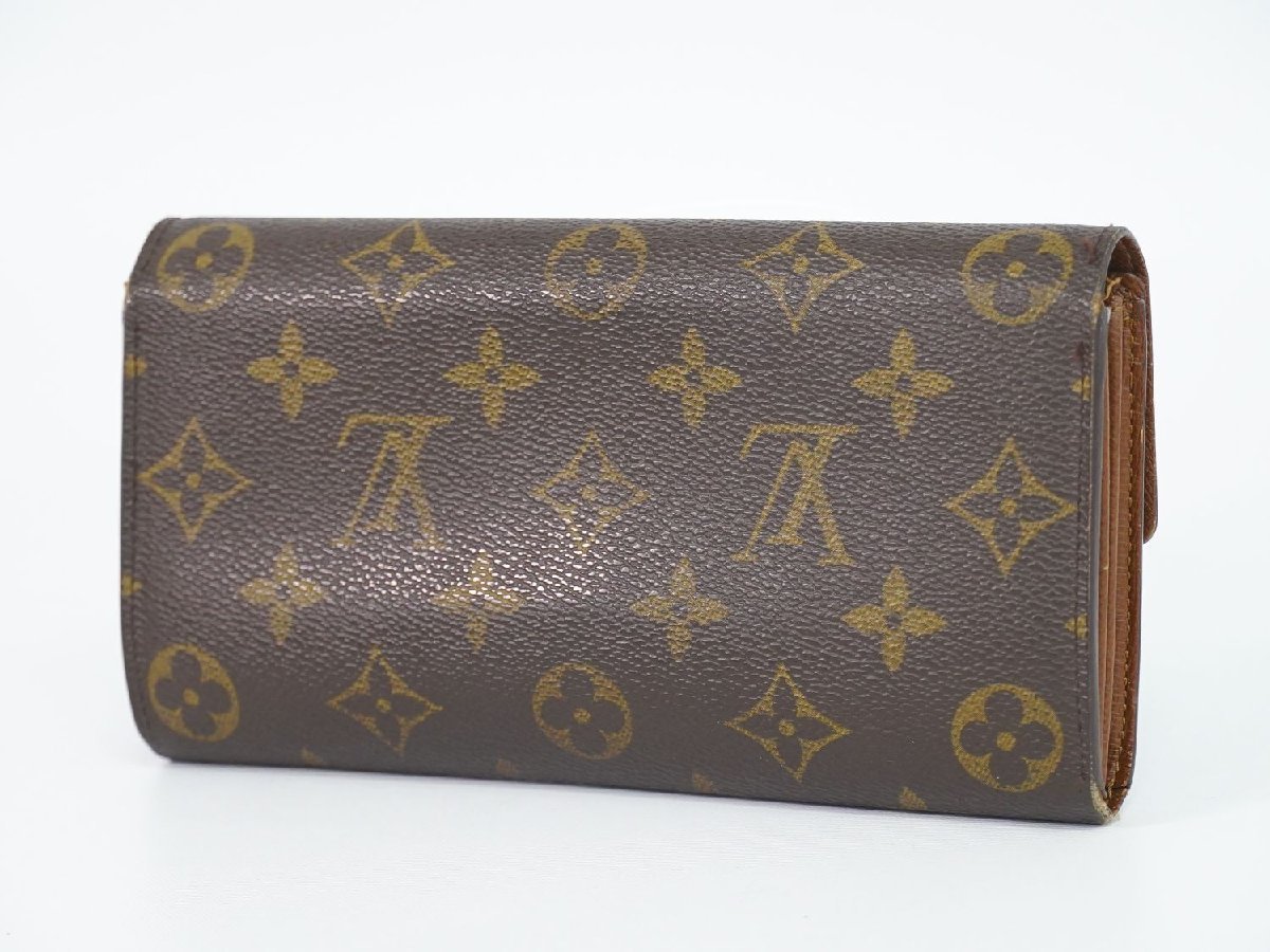 本物 ルイヴィトン LOUIS VUITTON LV ポシェットポルトモネ クレディ モノグラム 長財布 ロングウォレット ブラウン M61726_画像2