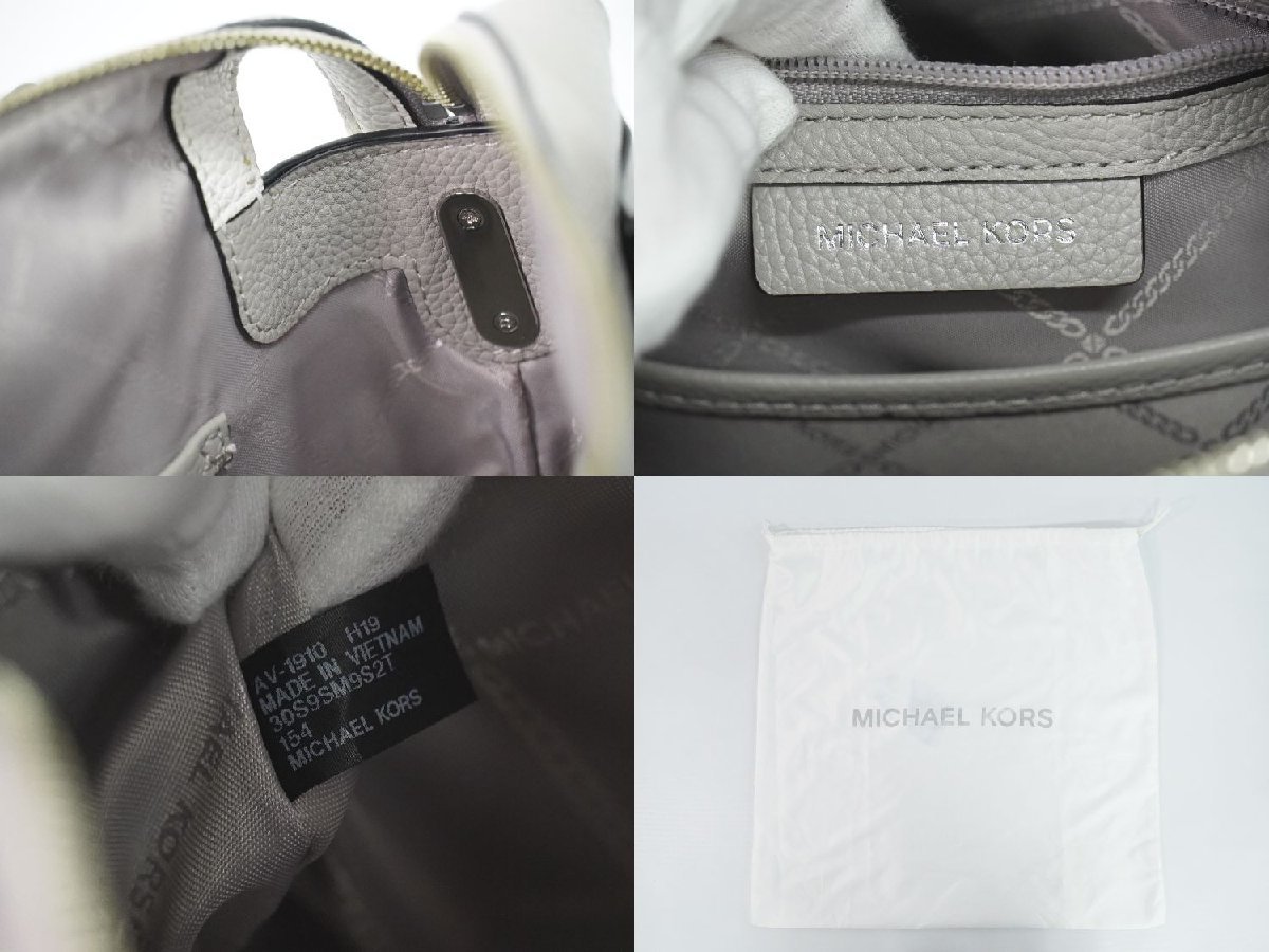 本物 マイケルコース MICHAEL KORS マーサー 2WAY ショルダーバッグ ハンドバッグ ポシェット レザー ブラック グレー ホワイト_画像9