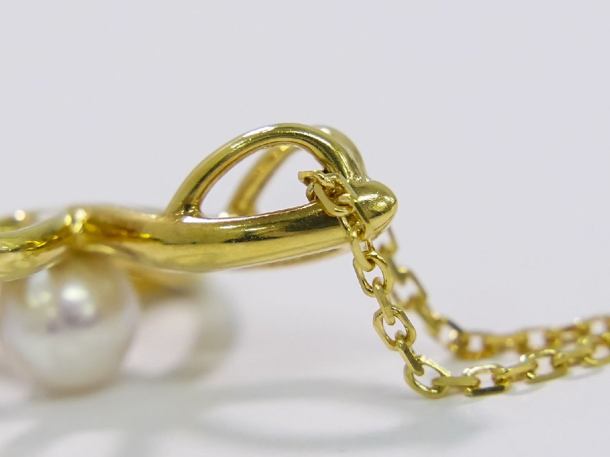  genuine article Mikimoto MIKIMOTO pearl 4.6mm K18 YG necklace pendant yellow gold white 