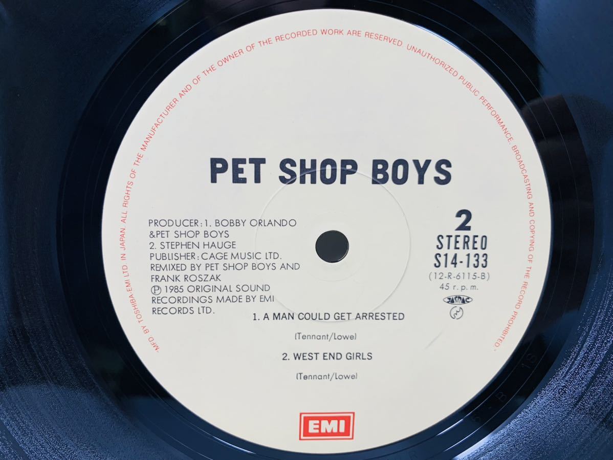 PET SHOP BOYS ペット・ショップ・ボーイズ ウエスト・エンド・ガールズ 45r.p.m. STEREO S14-133 ロック TOSHIBA EMI レコード盤 レコード_画像8