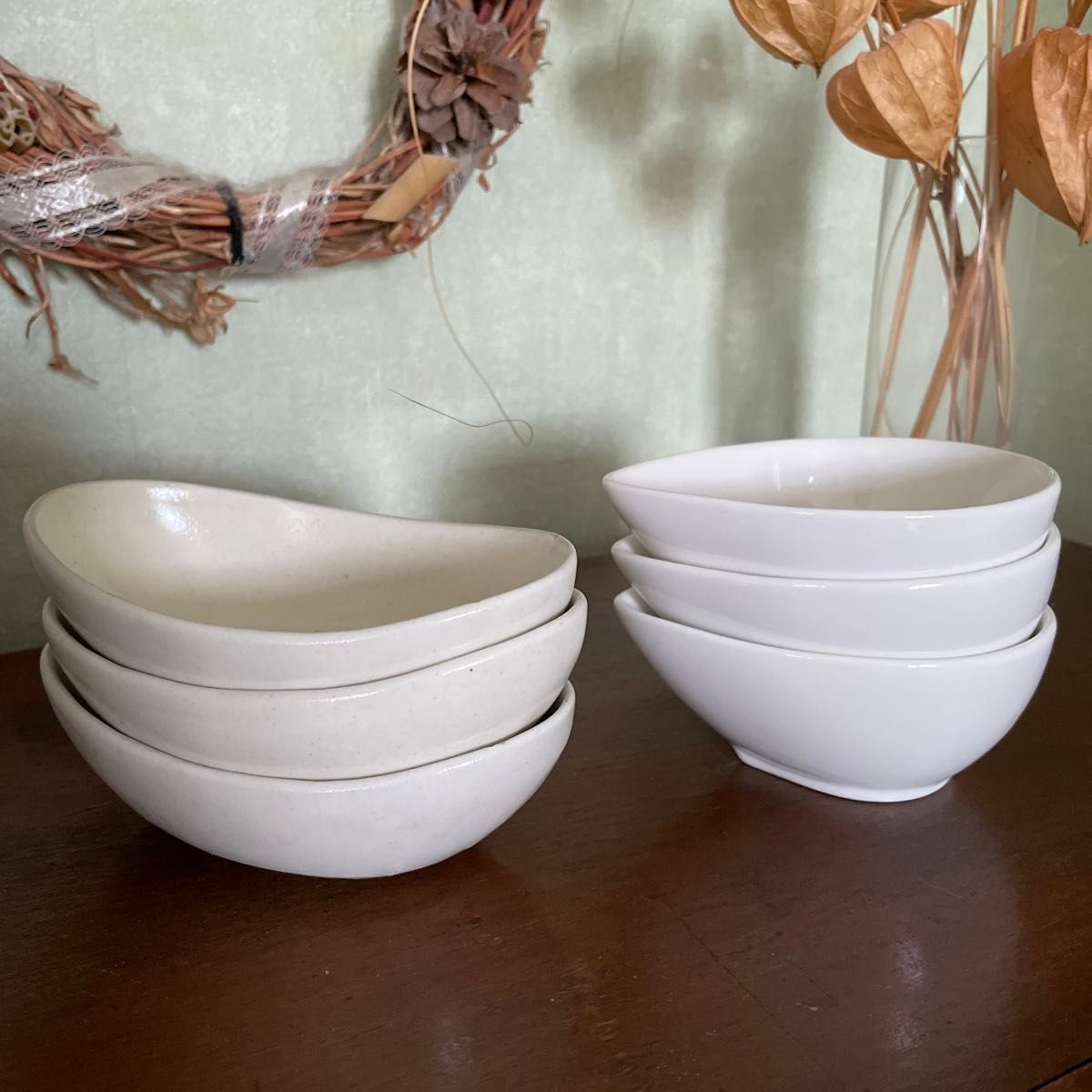片口　小鉢　中鉢　しずく型　楕円皿　楕円鉢　食器　陶器　まとめ売り　セット売り  6個