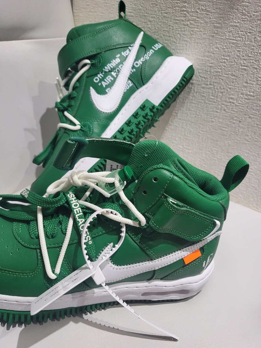 送料無料★新品☆スニーカーズ Off-White × Nike Air Force 1 Mid SP LTHR Pine Green 26.5センチ/8.5インチ ナイキ×オフホワイトの画像1