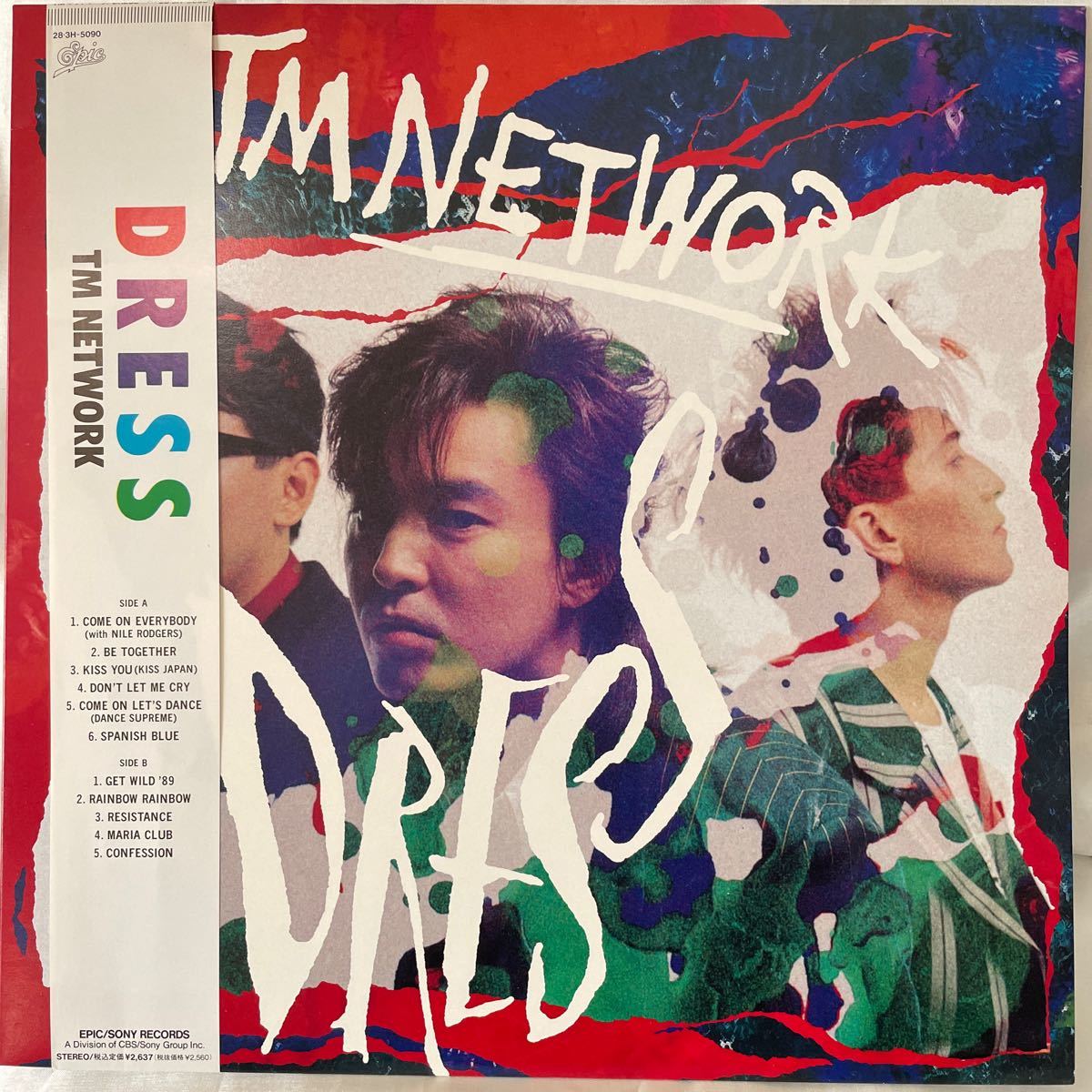 TM NETWORK LP 帯付 DRESS 小室哲哉_画像1