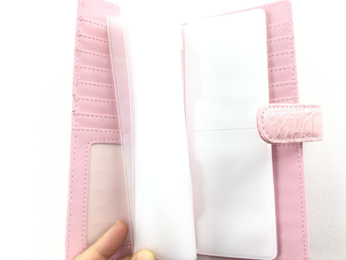 56 sheets slim card-case wani pattern pink postage 250 jpy 