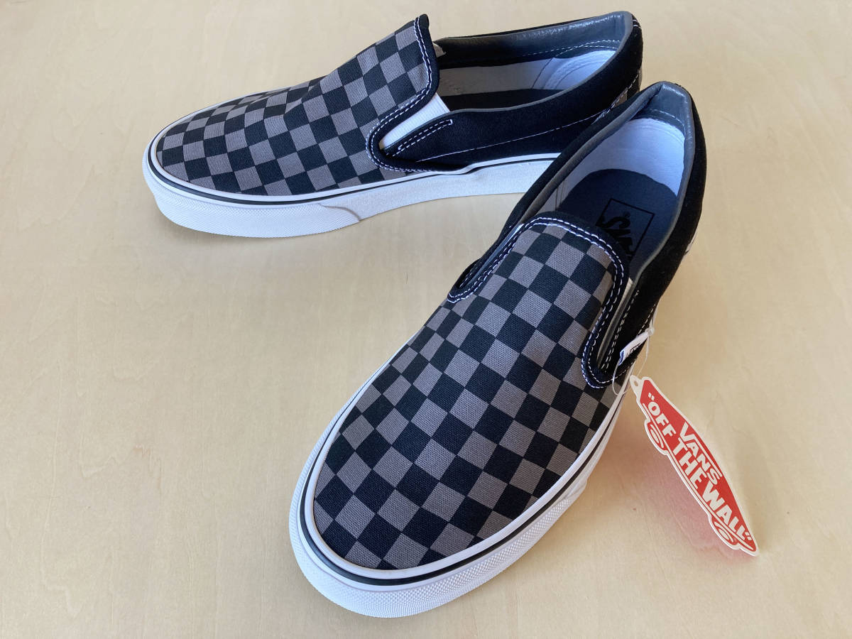 23.5cm туфли без застежки контрольно-измерительный прибор панель VANS SLIP-ON BLACK/PEWTER/CHECKERBOARD US5.5/23.5cm VN000EYEBPJ