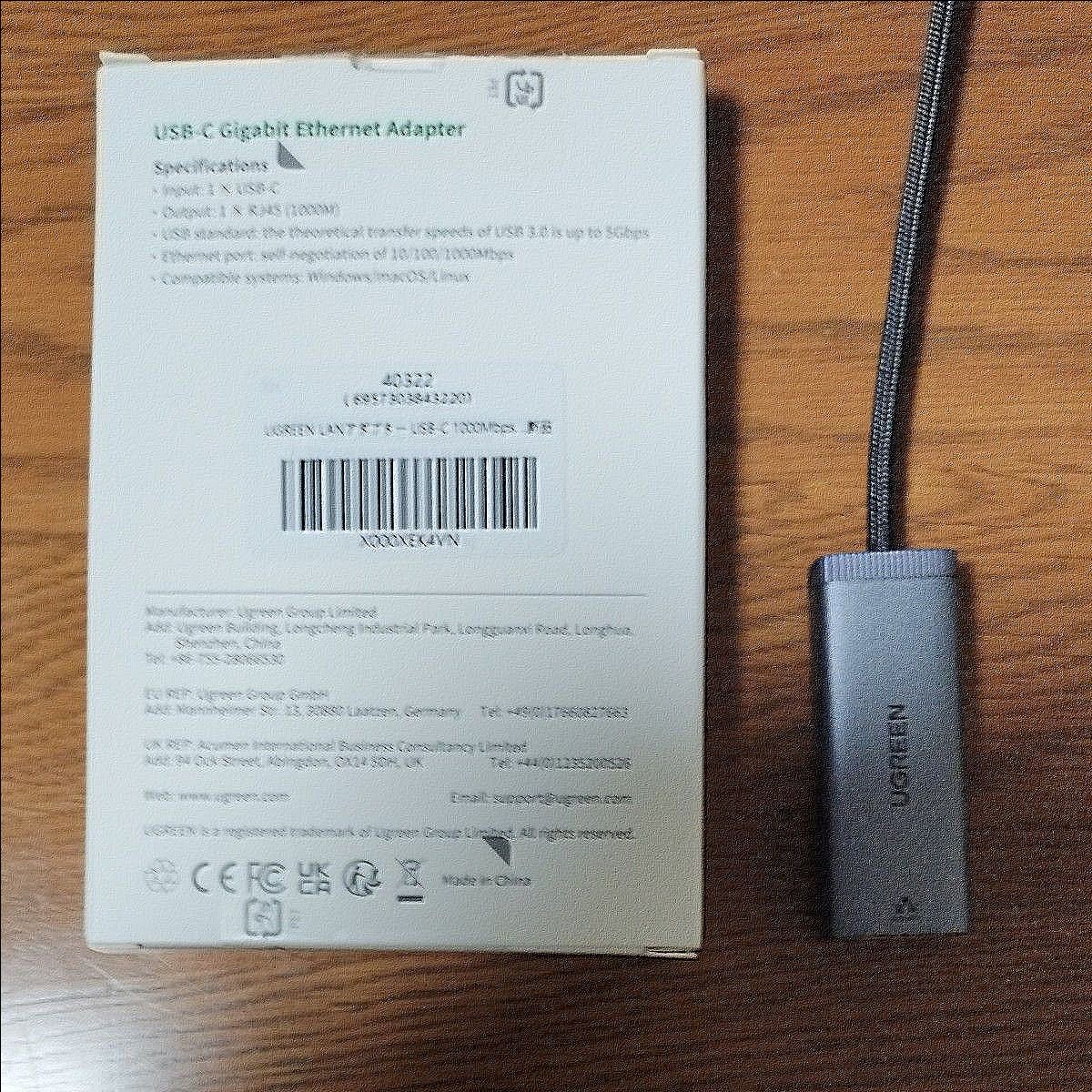 送料無料★UGREEN USB-C LANアダプター 1000Mbps Type-C LAN 　　　I pad対応　高速通信タイプ