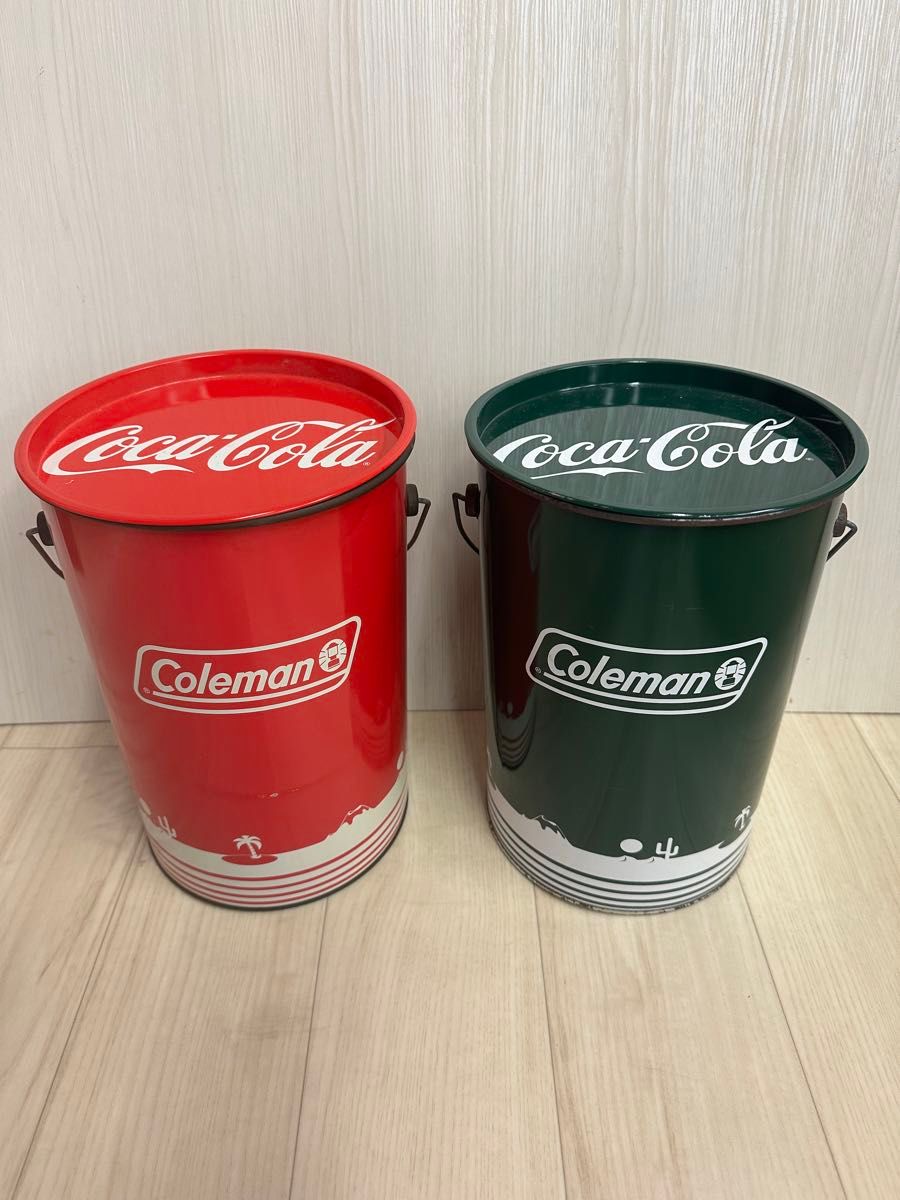 コールマン　ペール缶　2個　（赤、緑）