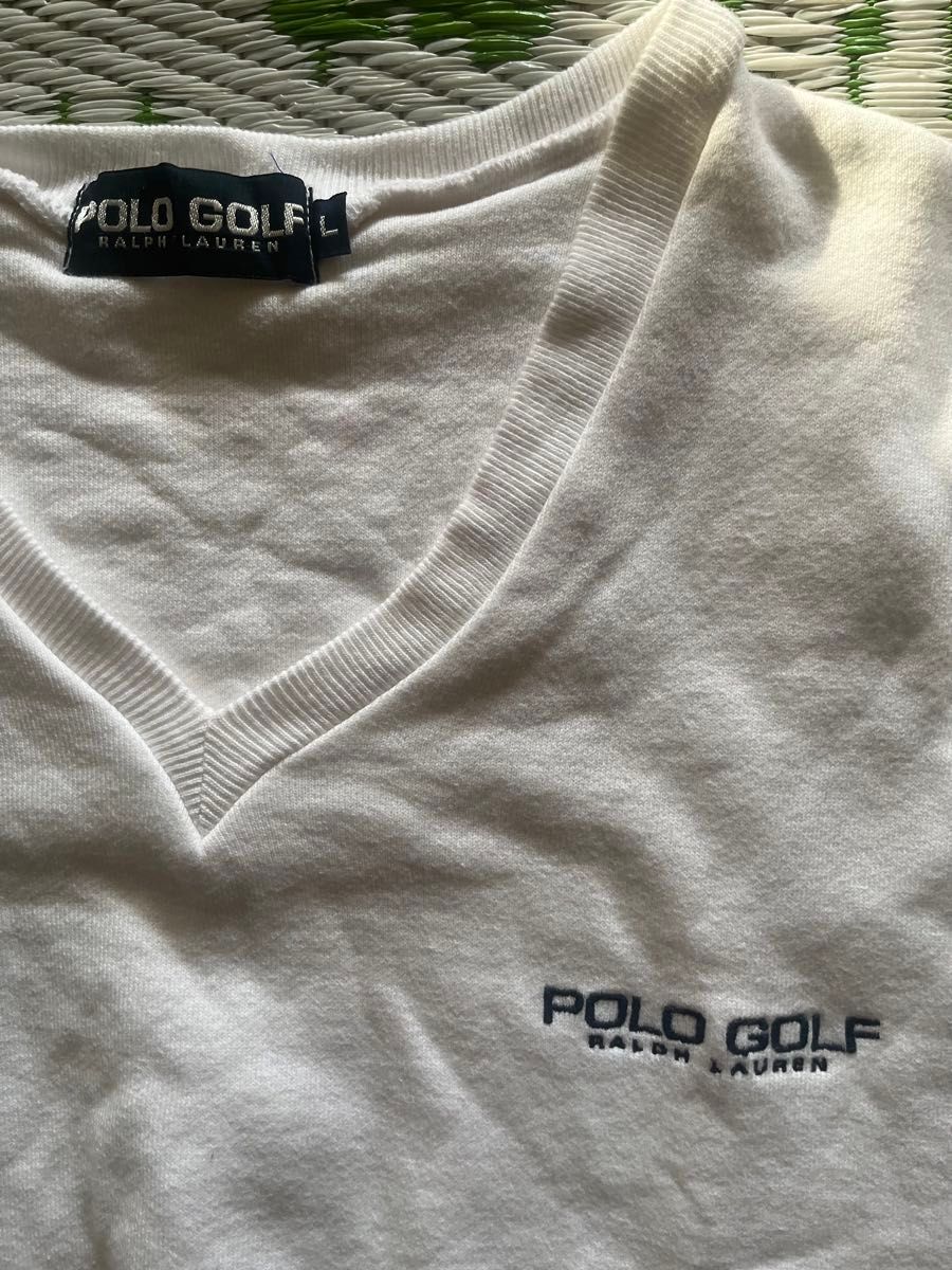 POLO GOLF ポロゴルフ　ラルフローレン　ベスト　スウェット素材　Lサイズ　白　メンズ　