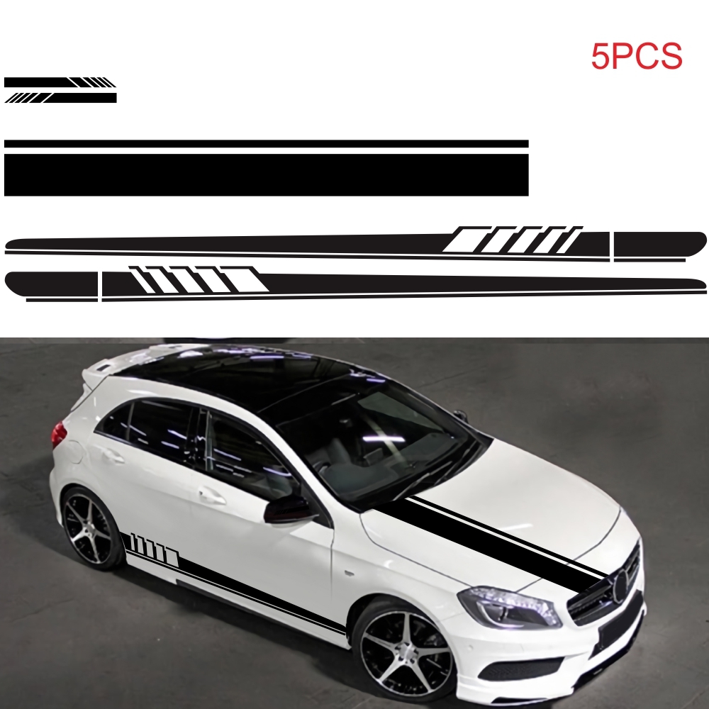 [ domestic sending ]5 sheets set car sticker car body stripe side door body hood rearview mirror decal sticker set 
