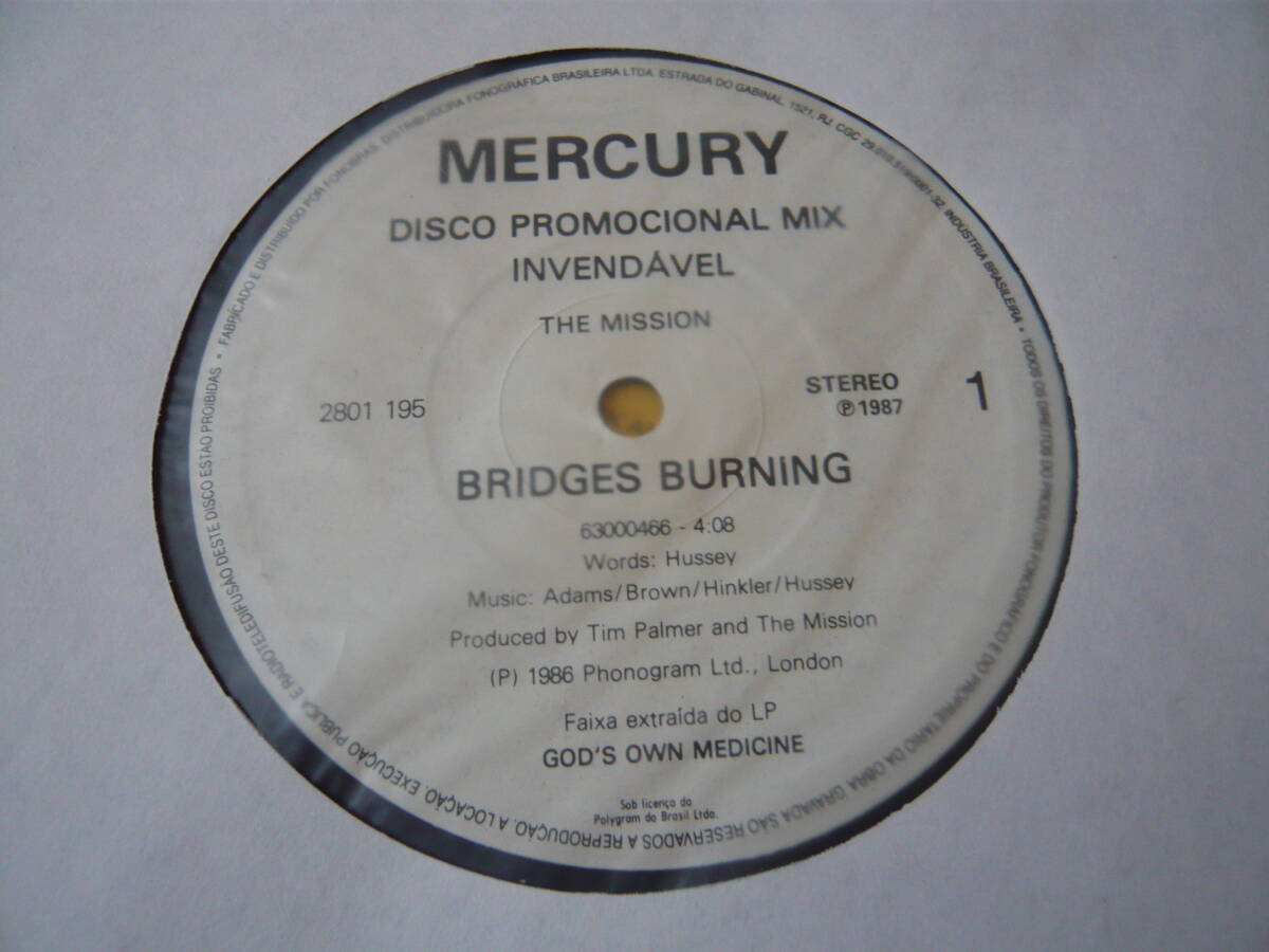 12 The Mission / Bridges Burning / Wasteland Brazil Promo Mix Brazil盤 1987年 The Sisters Of Mercy