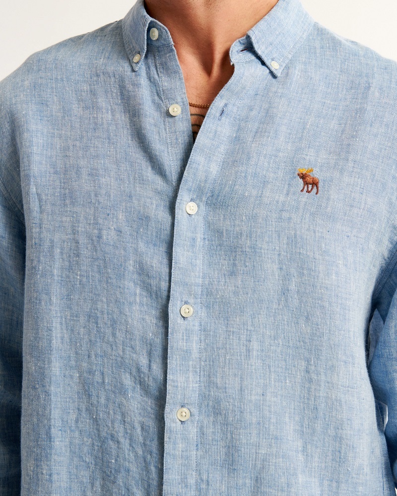  Abercrombie & Fitch Abercrombie&Fitchlinen рубашка yx02 Denim голубой 