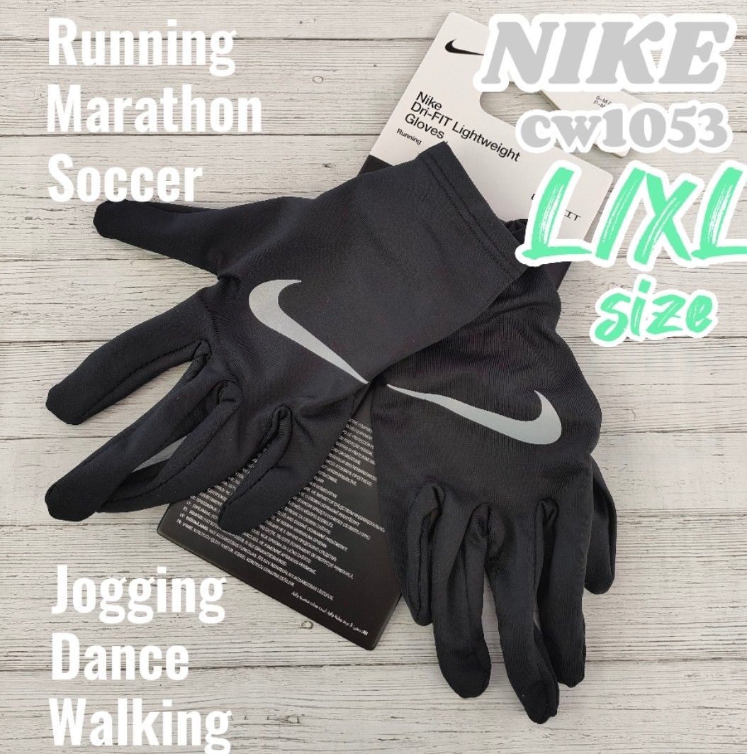 【L/XLサイズ】 NIKE ナイキ グローブ 手袋 ブラック ランニング サッカー マラソン 陸上 防寒対策　アウトドア