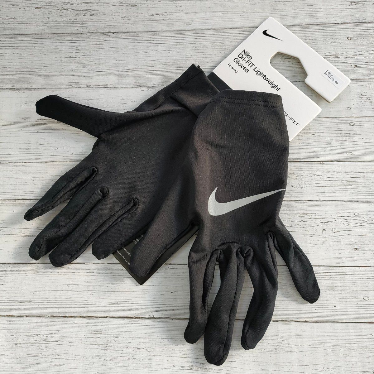 【L/XLサイズ】NIKE　ナイキ　ブラック　グローブ　テニス　手袋　リフレクター　反射　防寒対策　サッカー　ランニング
