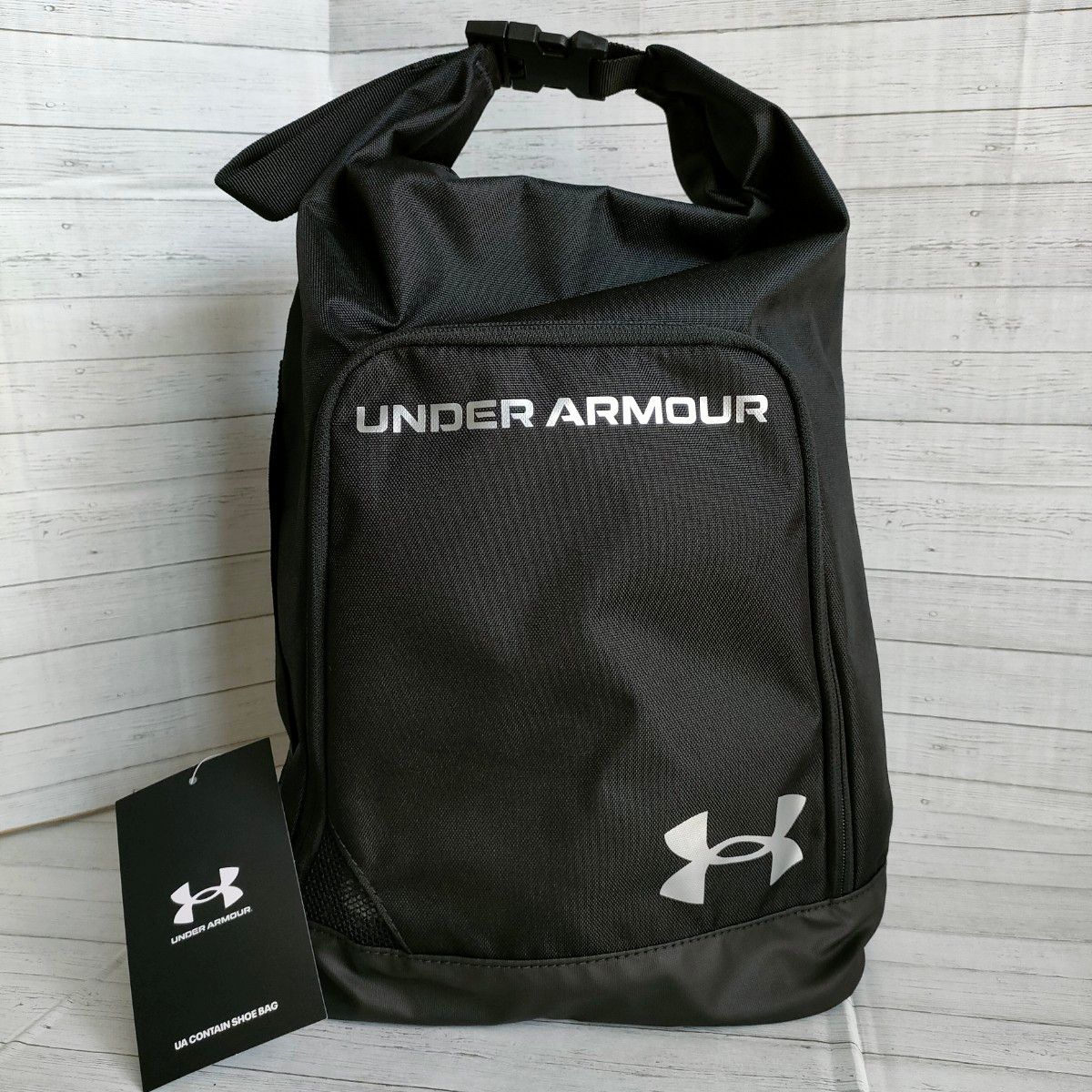 【ブラック】UNDER ARMOUR　アンダーアーマー　シューズバック　ゴルフ　テニス　ジム　ダンス　サッカー　マルチバッグ