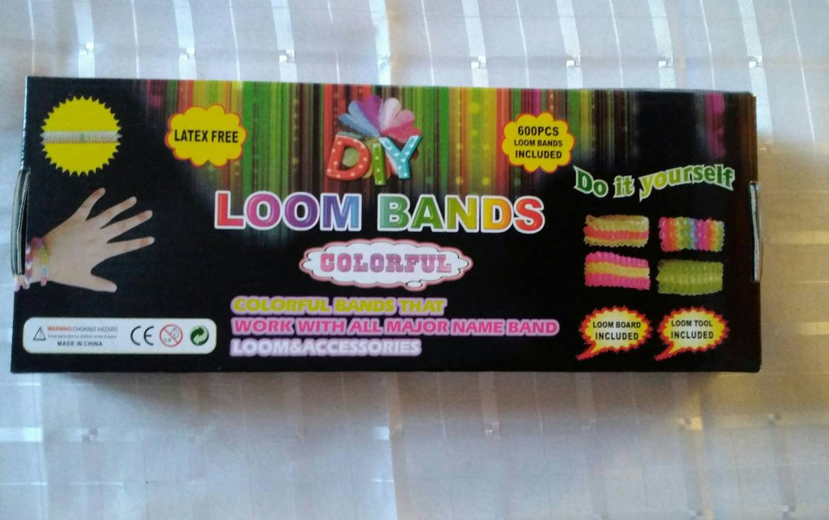 手芸 DIY LOOM BAND パステル カラフル 輪ゴム ブレスレット 箱付 未使用_画像1