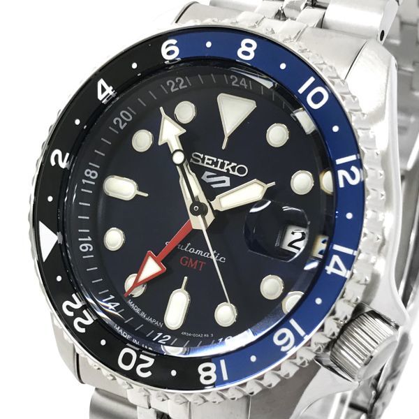 新品 SEIKO セイコー 5 SPORTS ファイブ スポーツ SKX GMT 腕時計 SBSC003 自動巻き 流通限定モデル メカニカル 手巻付き ブルー ネイビー_画像1