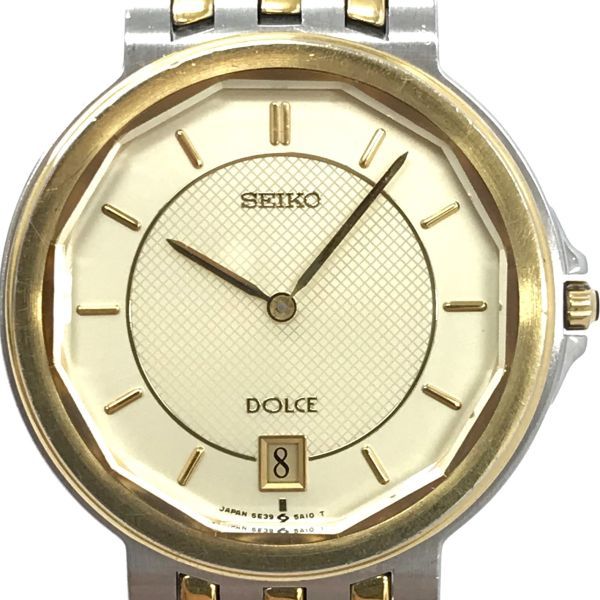 SEIKO セイコー DOLCE ドルチェ 腕時計 5E39-5A00 クオーツ アナログ ラウンドゴールド シルバー ヴィンテージ 電池交換済み 動作確認済み_画像1