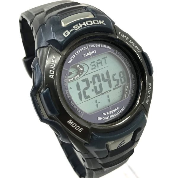 CASIO カシオ G-SHOCK ジーショック WAVE CEPTOR 腕時計 GW-520 電波ソーラー タフソーラー デジタル ラウンド ネイビー 樹脂ベルト_画像4